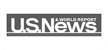 Logo of U.S. News & World Report, a prominent publication known for its news coverage, rankings, and analysis of various topics including education, health, and politics.